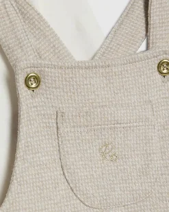 Baby Beige Dungaree Set