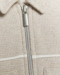 Baby Boys Beige Jacquard Jersey Shacket Set