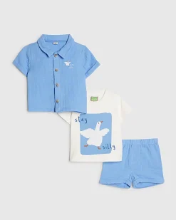 Baby Boys Blue Goose T-Shirt Set