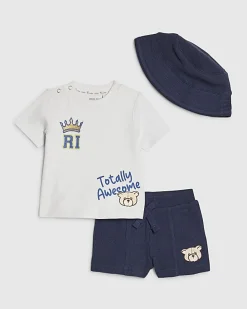 Baby Boys Blue Little King T-Shirt Set