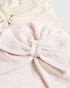 Baby Girls Pink Floral Bow Turban Pack Of 2