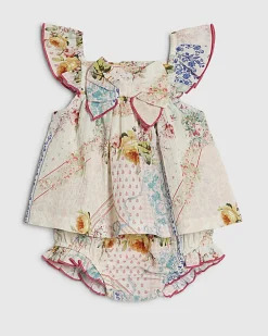 Baby Girls Pink Patchwork Cotton Bloomer Set