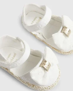 Baby Girls White Broderie Espadrilles