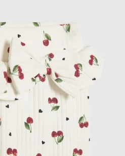 Baby Girls White Cutie Cherry Bear Top Set