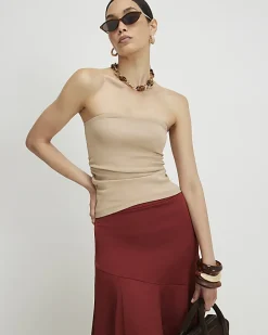 Beige Bandeau Top