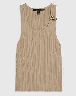 Beige Buckle Knitted Vest