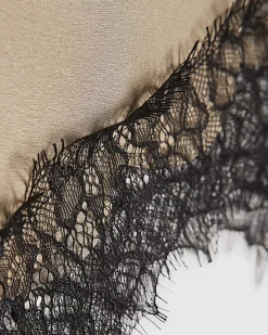 Beige Lace Trim Waist Scarf