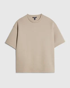 Beige Oversized Fit Crew Neck T-Shirt