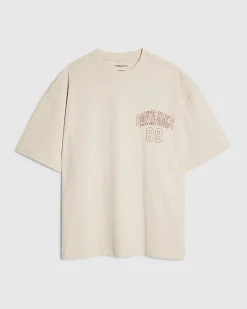 Beige Oversized Fit Varsity Prolific T-Shirt