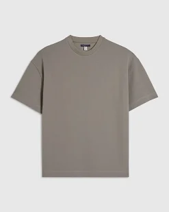Beige Oversized Fit Waffle Textured T-Shirt
