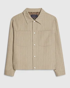 Beige Pinstripe Western Jacket