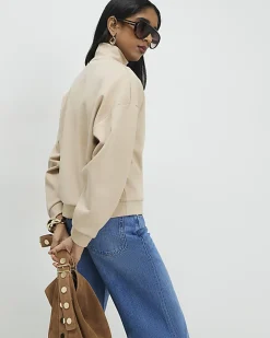 Beige Premium Half Zip Top