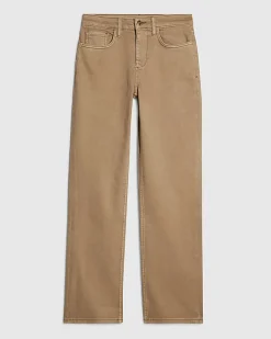 Beige Stretch Straight Leg Jeans
