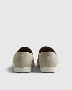Beige Suede Loafers