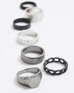 Black And Silver Ring Multi Pack