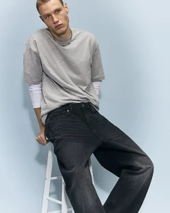 Black Baggy Fit Washed Jeans