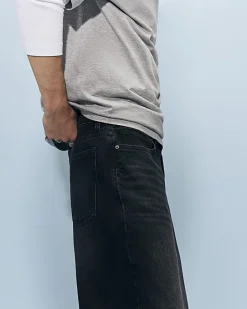 Black Baggy Fit Washed Jeans