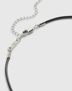 Black Corduroy Tusk Necklace