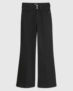 Black High Waisted Relaxed Flare Jeans