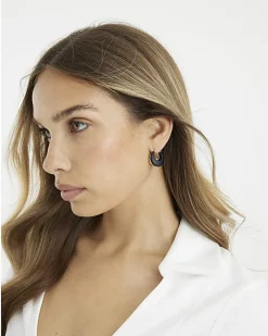 Black Hoop Earrings