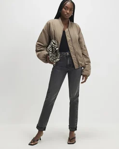 Black Mid Rise Mom Fit Sculpt Jeans