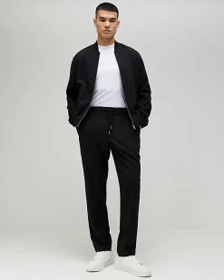 Black Slim Fit Elasticated Smart Joggers