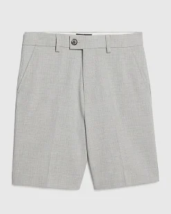 Boys Beige Micro Check Tailored Suit Shorts
