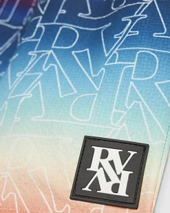 Boys Blue Ombre Monogram Swim Shorts