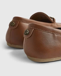 Boys Brown Faux Leather Embossed RI Shoes