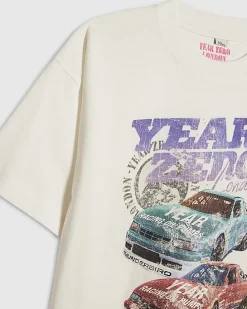 Boys White Year Zero Car Print T-Shirt