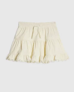 Girls Beige Lace Skirt
