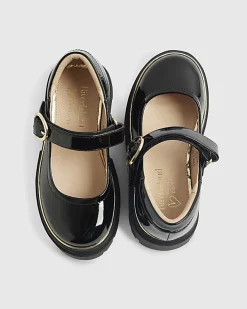 Girls Black Patent Chunky Mary Jane Shoes