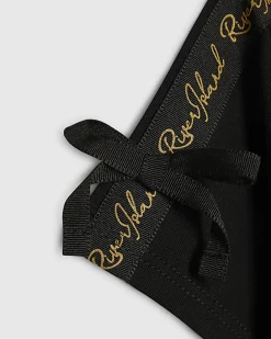 Girls Black RI Bow Top