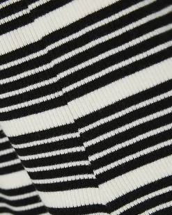 Girls Black Stripe Flared Trousers