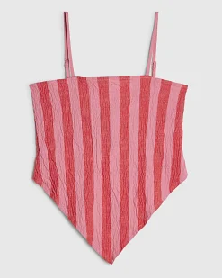 Pink Striped Scarf Top