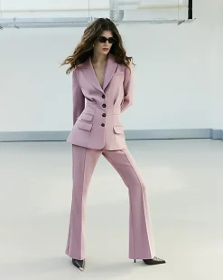 Purple RI Studio Slim Flare Leg Trousers