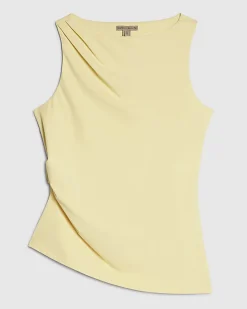 Yellow Sleeveless Slash Neck Top
