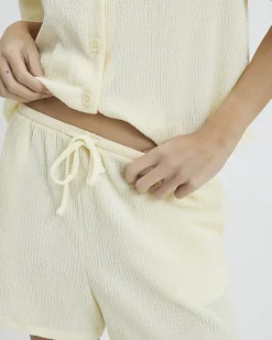 Yellow Textured Shorts