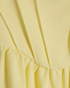Yellow Tie Shoulder Corset Mini